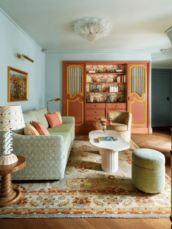 le grand mazarin, hotelkamer, kleurrijk interieur